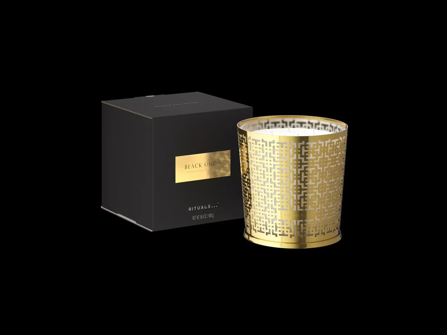 Clearance Rituals Large Black Oudh Scented Candle With Metal Sleeve